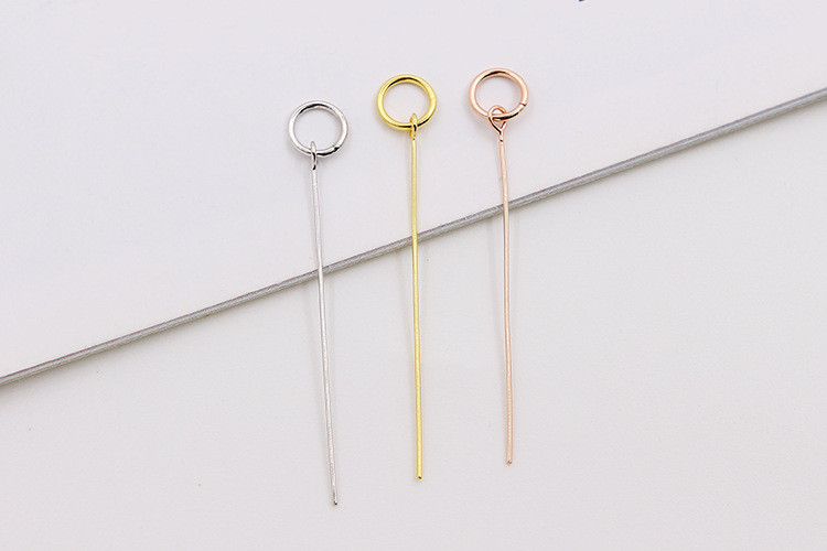 S925 Sterling Silver Slanted Hole Pendant Clasp Pin Buckle DIY Handmade ...