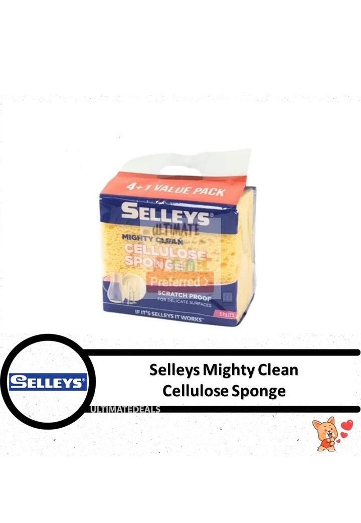 SELLEYS® Mighty Clean Cellulose Sponge 5pcs/pack | Shopee Singapore