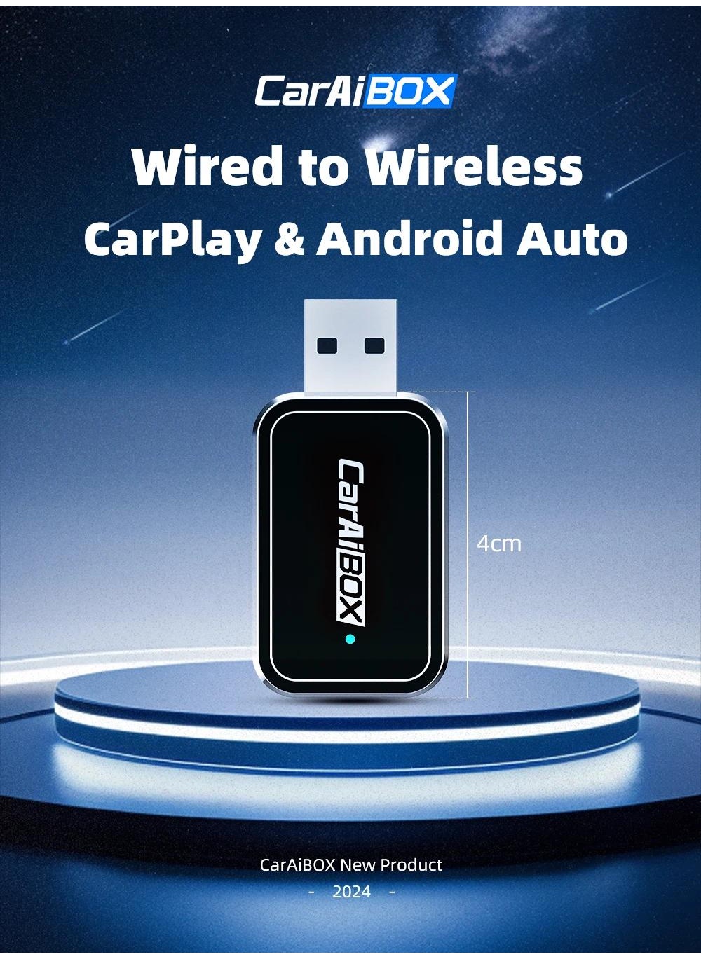 CarAIBOX 2in1 USB A/C Plug and Play Wireless Carplay Adapter Android ...