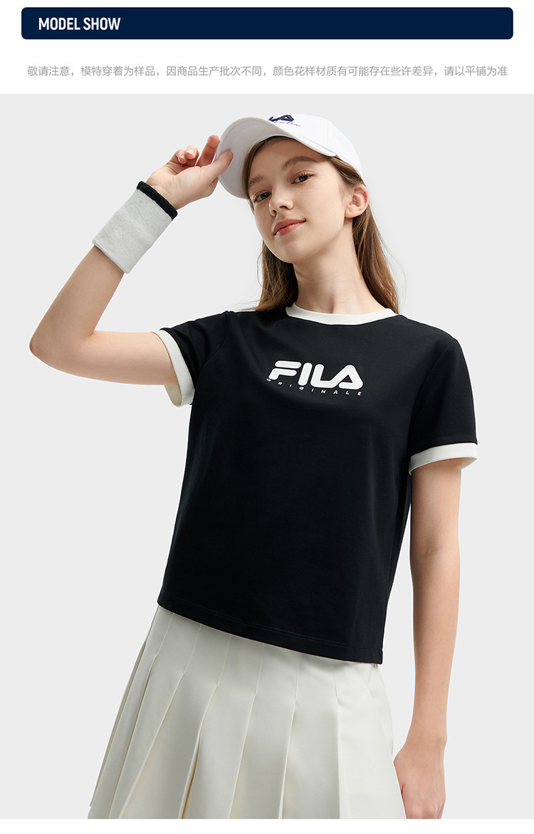 FILA CORE WHITE LINE FILA ORIGINALE Women Short Sleeve T shirt Black Purple Shopee Singapore