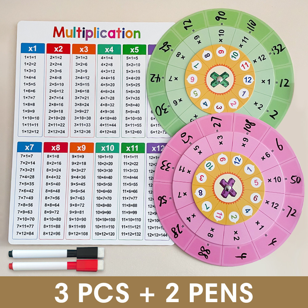 1-12 Multiplication Training Turntable Spinner for Kids Children Number ...