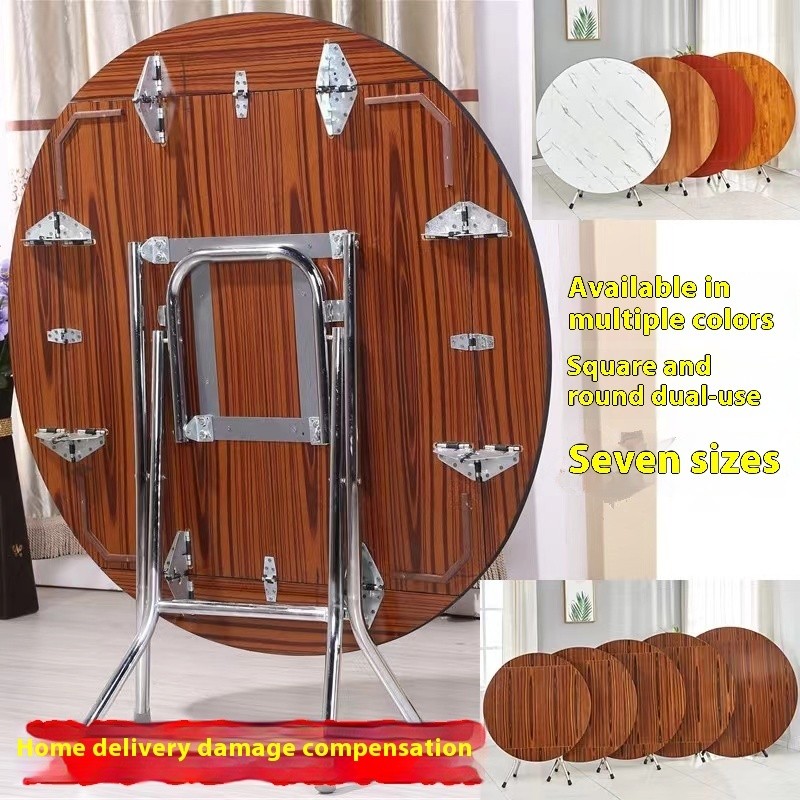 AURORA Round Simple Folding Dining Table Square Table Portable Dining ...
