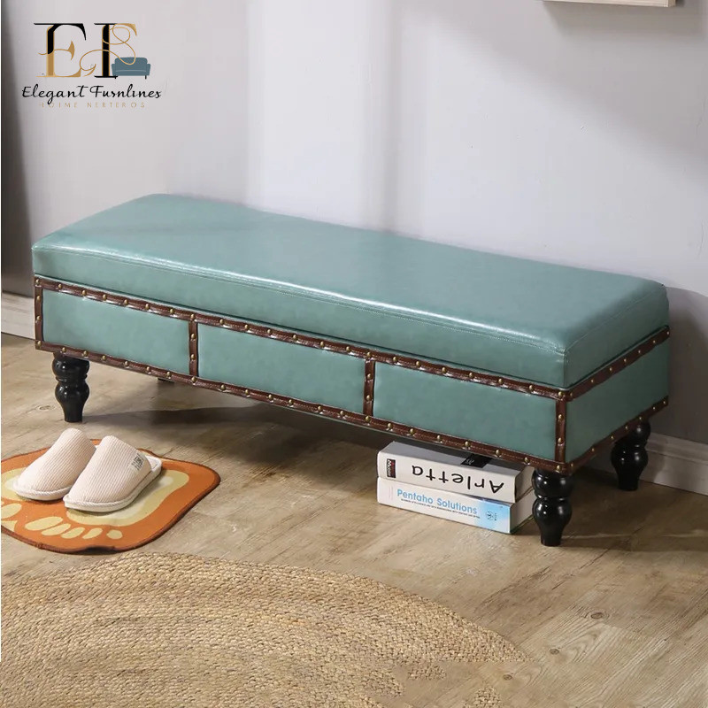 EF Shoe Bench Solid Wood Fitting Room Storage Stool Dressing Room Long ...