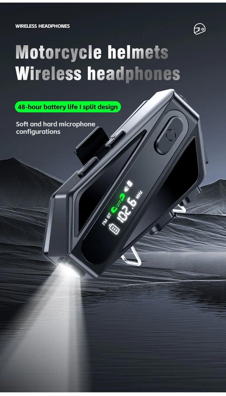 C6 Motorcycle Helmet Bluetooth Intercom Bt5.3 Ip65 Waterproof Intercom ...