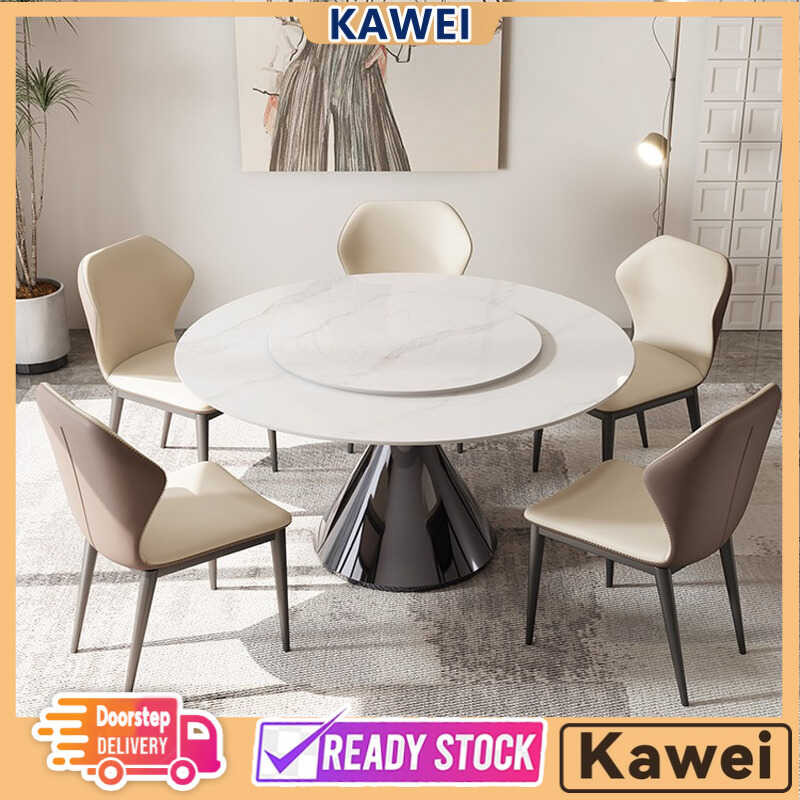 Light Luxury Rock Slab Dining Table And Chair Set For Home Small ...