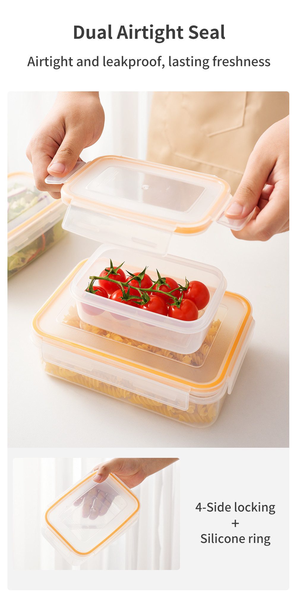 Simplus Food Storage Containers BPA Free Microwave Safe(450ML+900ML ...
