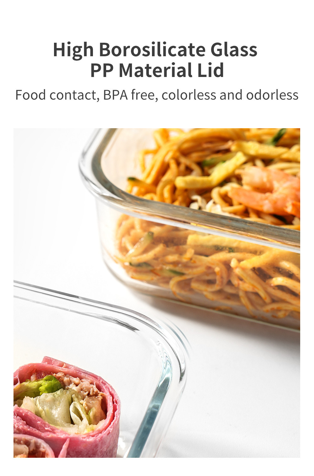 Simplus Food Storage Containers Set of 3 Glass Airtight BPA Free ...