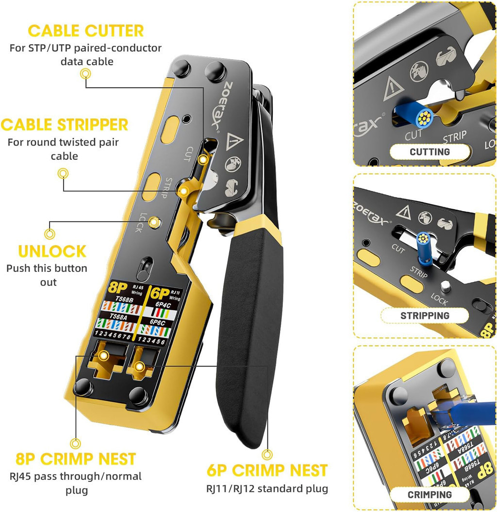 Network cable cutting pliers RJ45 crimping tool Ethernet crimping tool ...