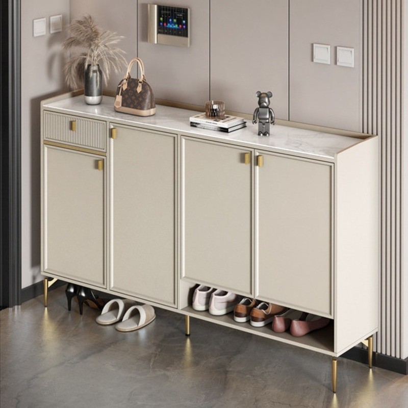 Cream Style Shoe Cabinet Rock Plate Shoe Rack Cabinet Storage Cabinet ...