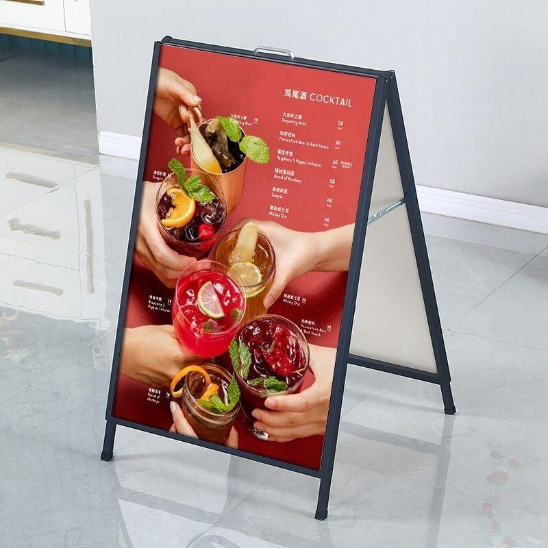 A-Frame Sign 60x80 CM Steel Metal Slide-in Folding Frame Sign Holder ...