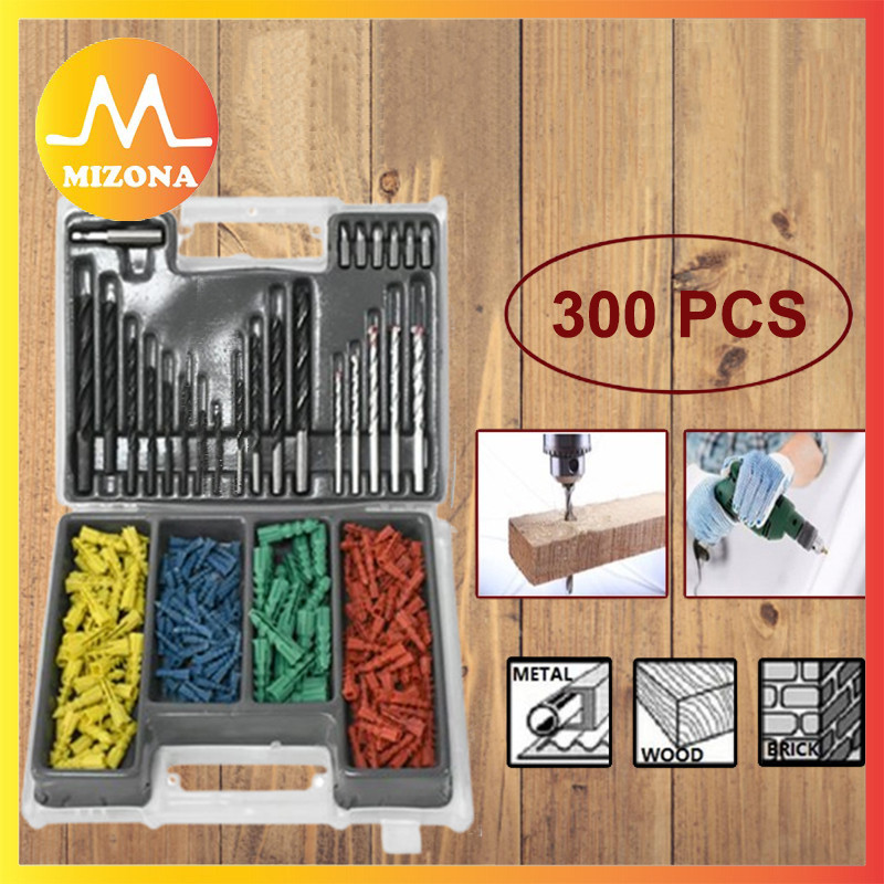 Mizona 300pcs Twist Drill Bit Construction Three Pointed Woodworking ...