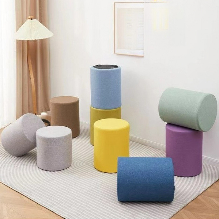 Cushion stool foot stool fabric round stool dressing stool living room