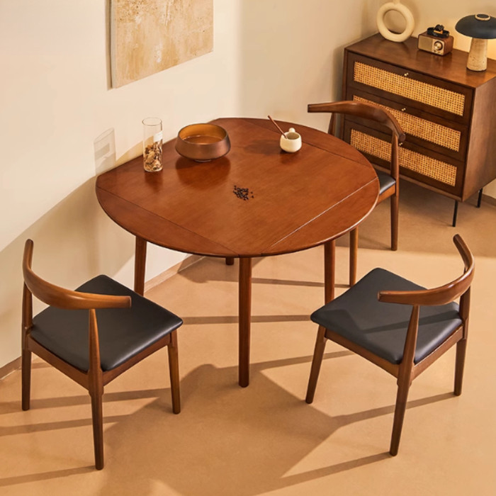Dining Table Solid Wood Household Square Table Into Round Table Modern ...
