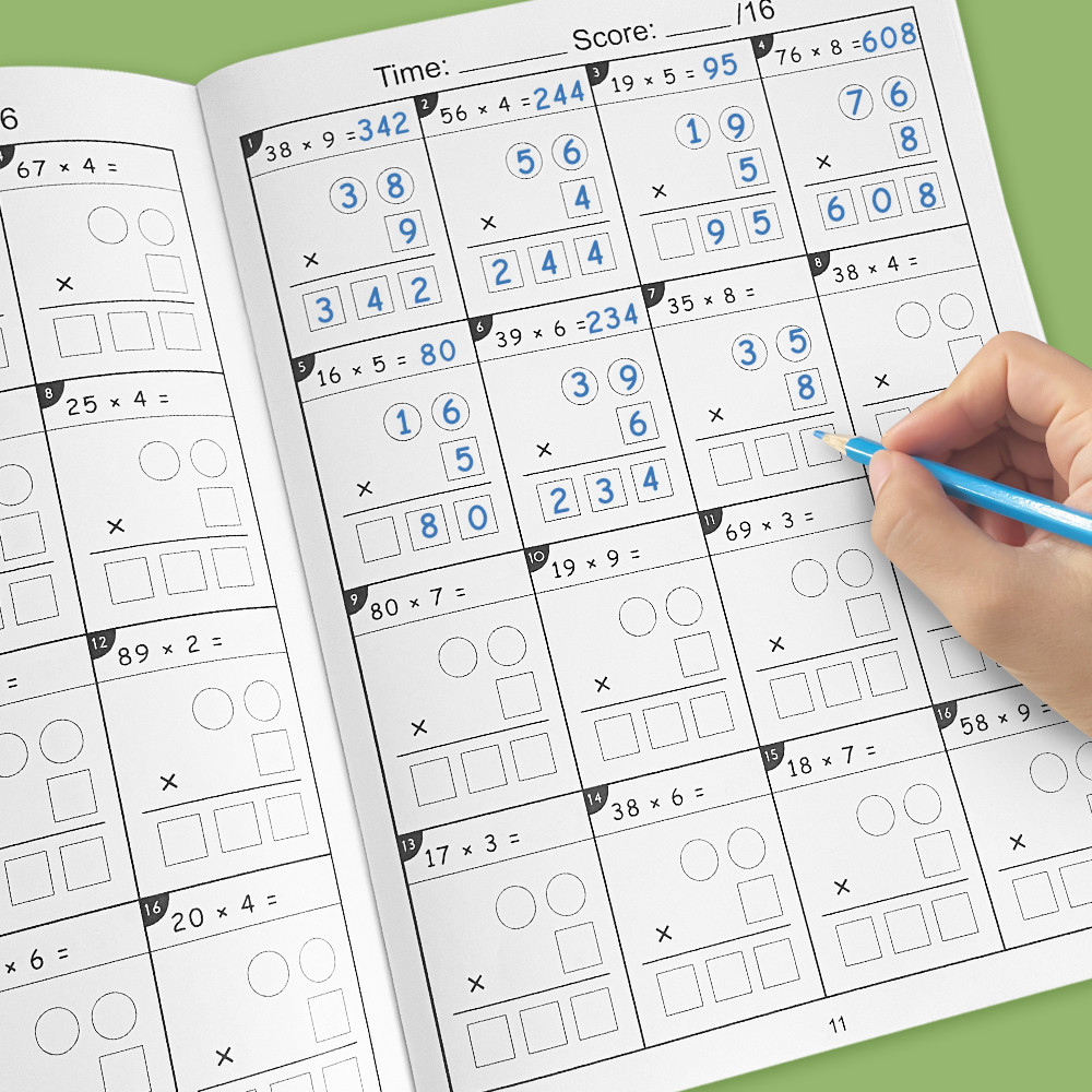 32 Pages 2 Digit Multiplication Math Workbook for Kids Children ...