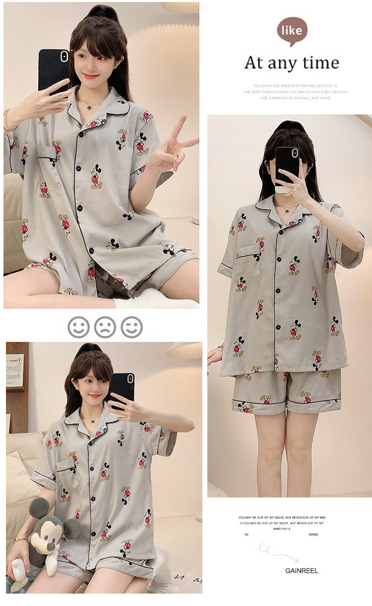 M-5XL Pyjamas Women Plus Size Pajamas Set Summer Short sleeve Sleepwear ...