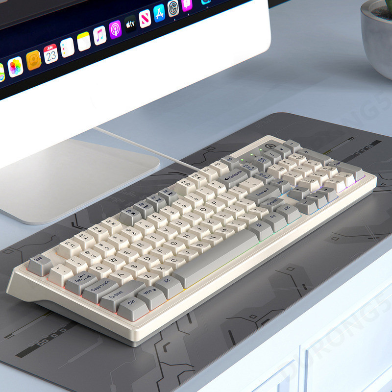 Keyboard And Mouse Set 98 Keys Wired Computer Gaming Office Mechanical ...
