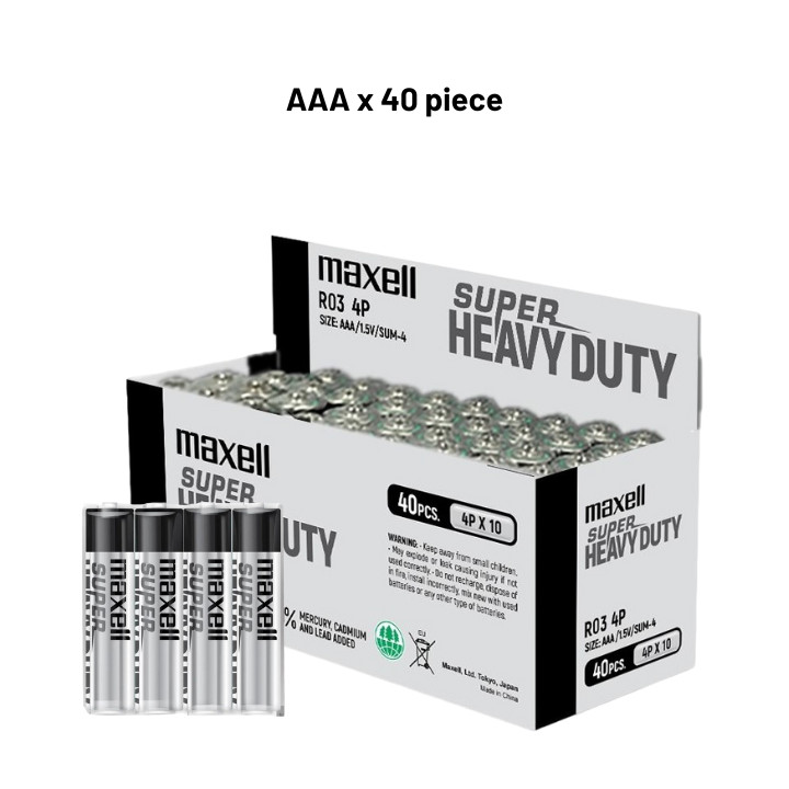 Maxell Super Heavy Duty Zinc AA/ AAA Battery (40 pcs per box) Leak ...