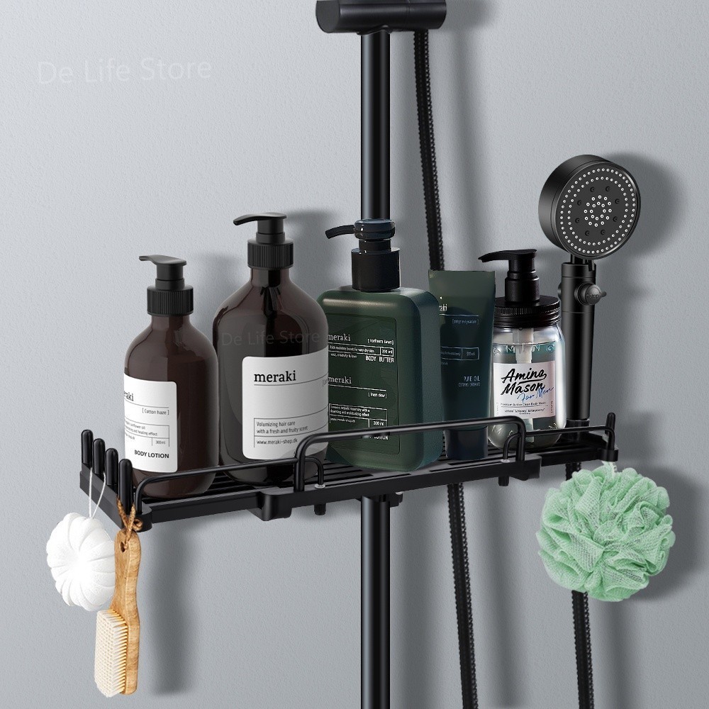 (Local Stock)Extendable Shower Shelf Space-Saving Bathroom Shelf No ...