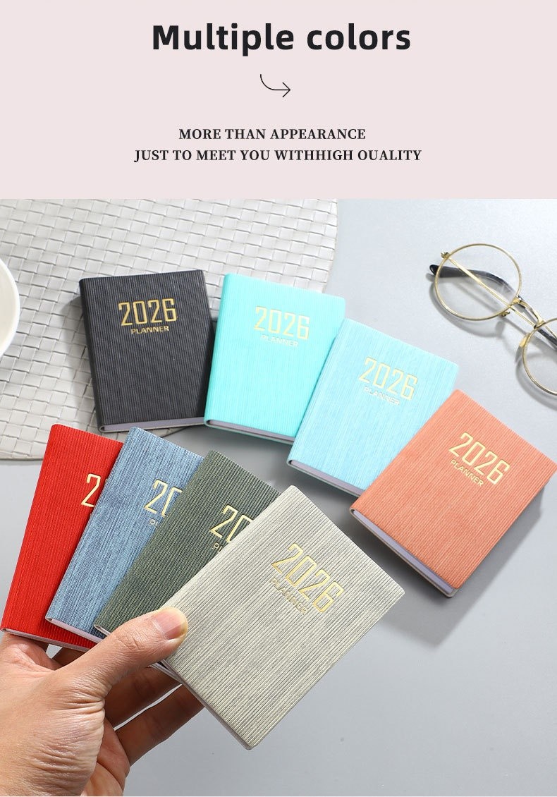2026 A7 Pocket Weekly Planner – Mini PU Leather Agenda Notebook, 64 ...