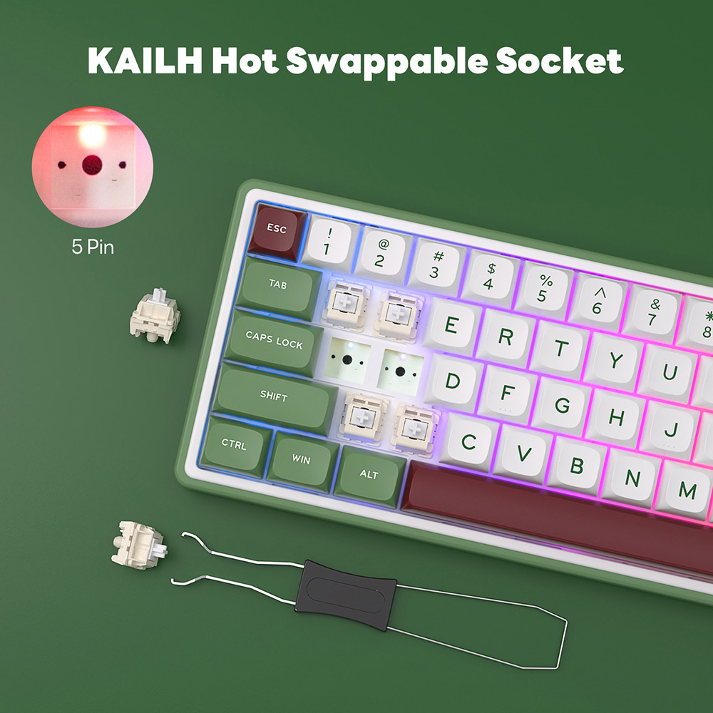 RK Royal Kludge RK R65 Gasket Wired Hot Swapple Mechanical Keyboard ...