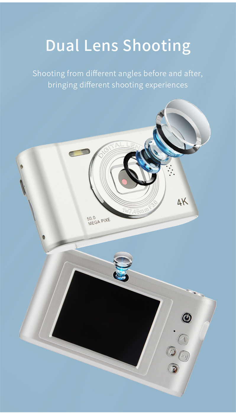 4K Digital Camera 2.4-inch screen Entry-level mini photography ...