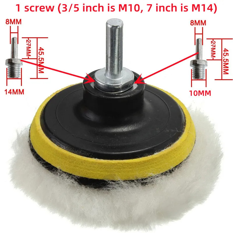 3/5/7inch Car Polishing Disc 8Pcs/Set Self-Adhesive Buffing Waxing ...