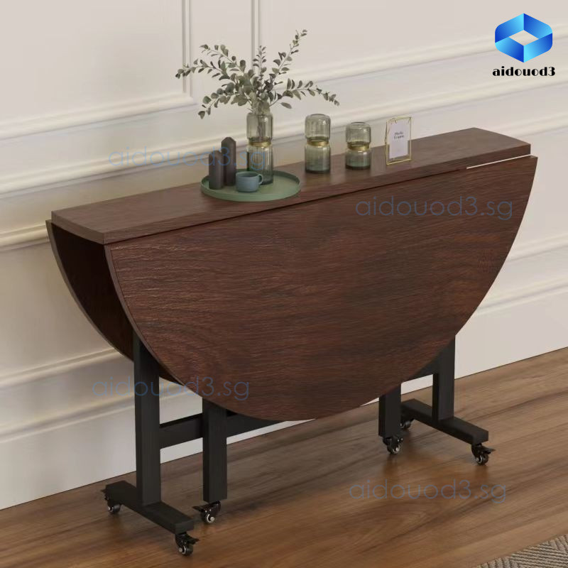 Folding Table Movable Simple Round Table Creative Dining Table ...