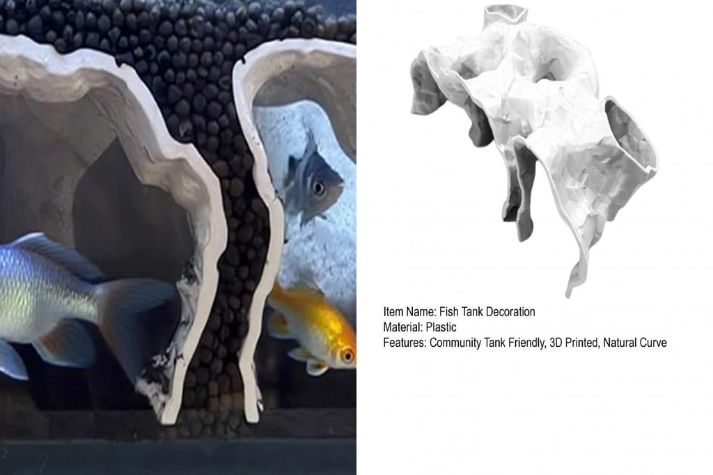 Mooncute 3D Printed Goldfish Hideout Aquarium Cave For Fish Natural Photo Inspiration