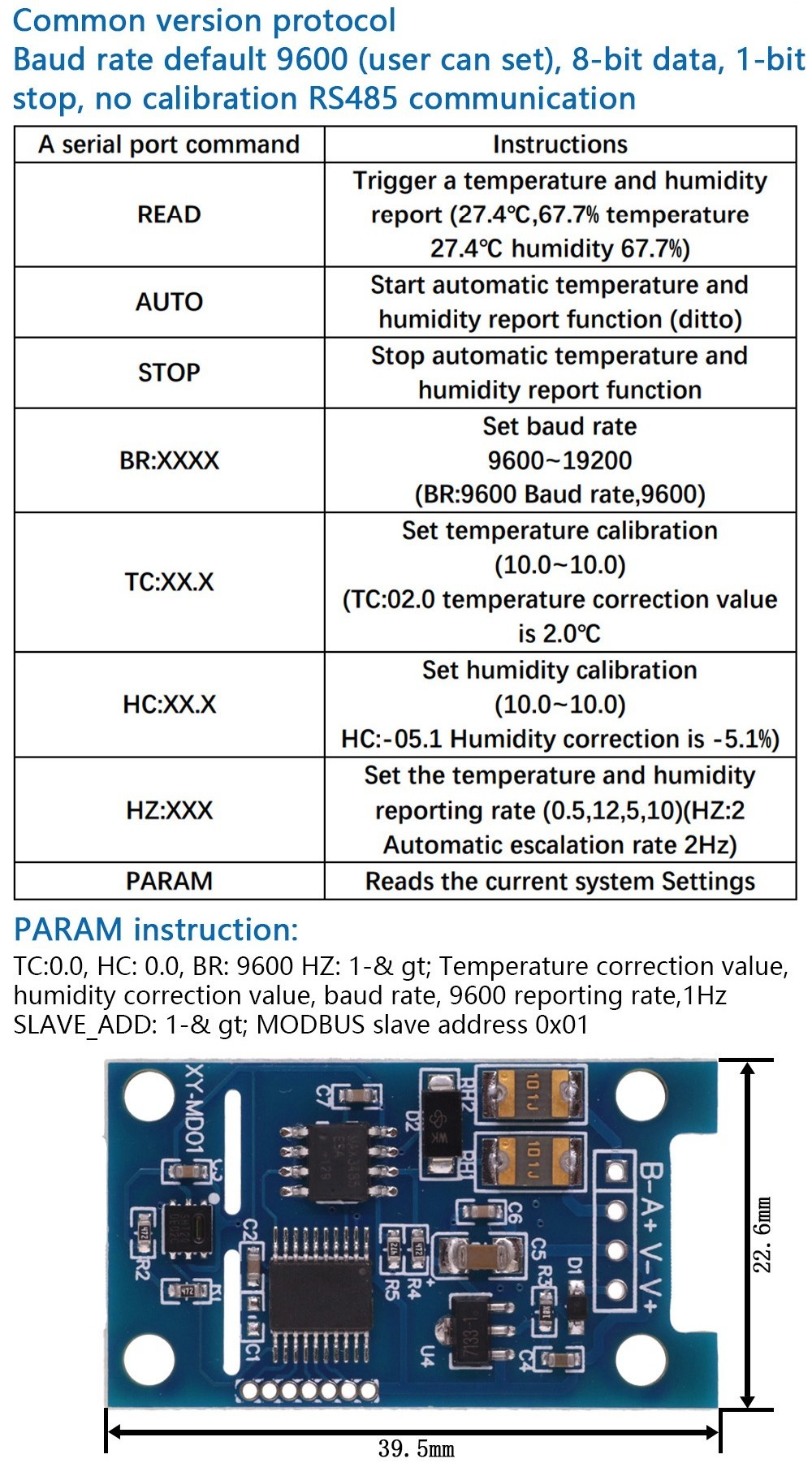 Temperature And Humidity Transmitter SHT20 Sensor Module Precision ...