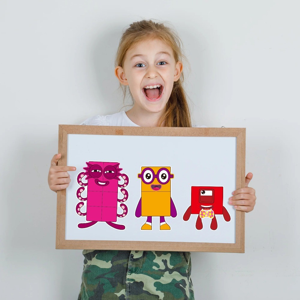 Number Building Blocks kids DIY Puzzle Sticker Funny Games Make-a-Face ...