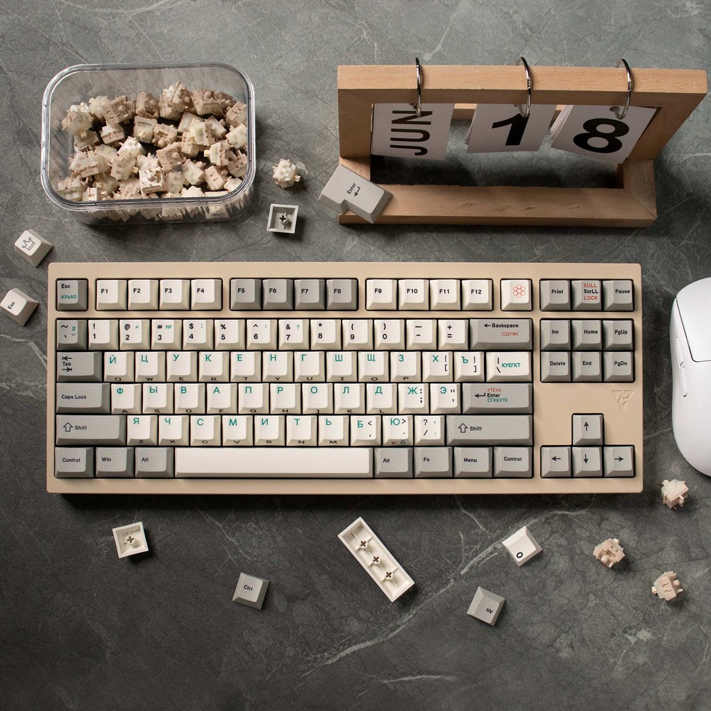 Retro Keycaps Japanese katakana /Thai / Korean/ Russian Top Letter Side ...
