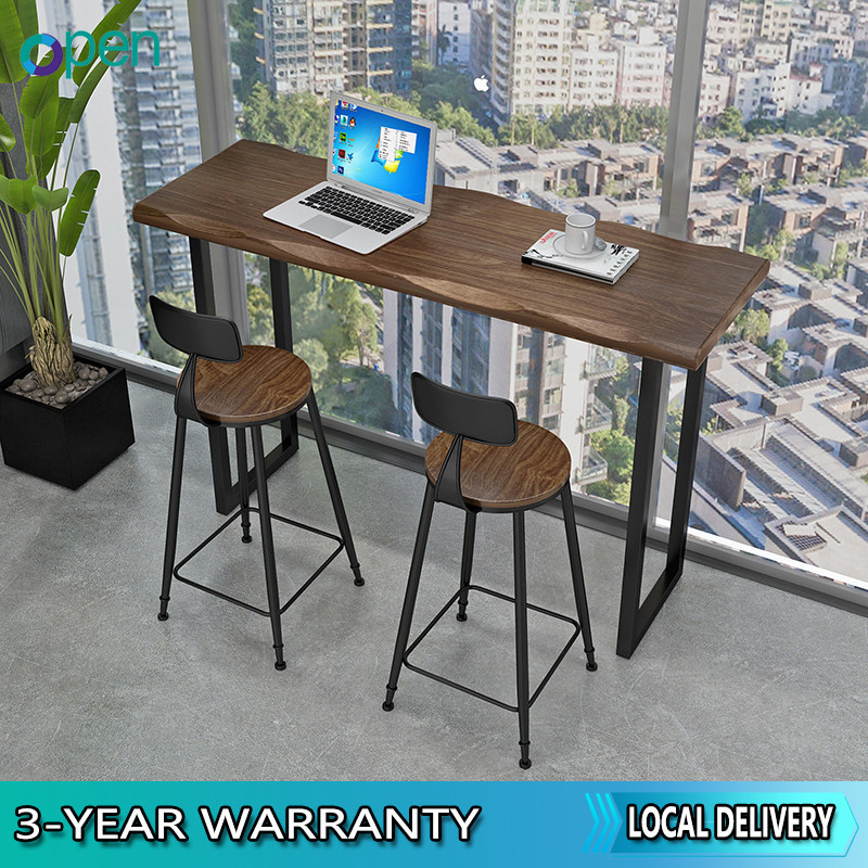 OP Solid Bar Table Barchair Wrought Iron Thicken Frame Living - Bar ...