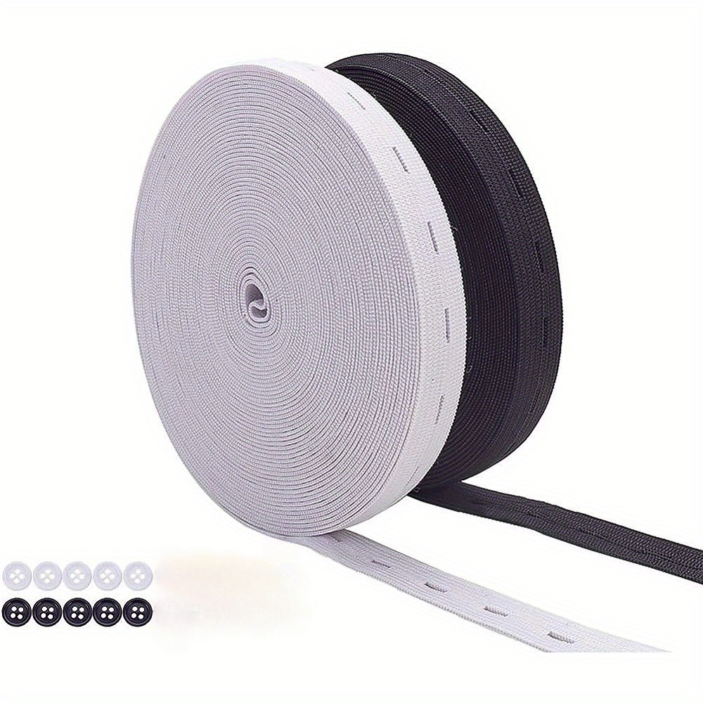 （with button) Elastic Stretch Band Buttonhole Knit Elastic Band and ...