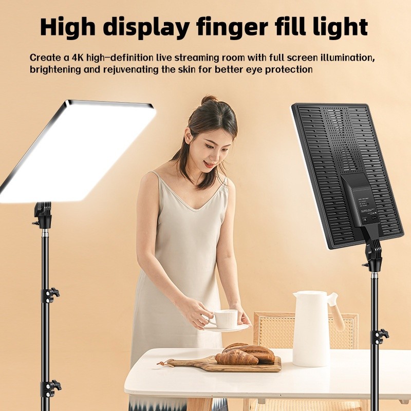 【SPLGAN】24'' Big LED Video Panel Fill Lamp With Tripod Square Diffuser ...