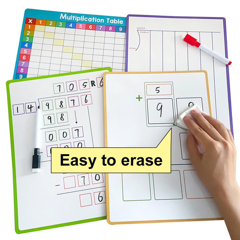 4Pcs Double Side Multiplication & Division Chart Classroom Mathematical ...