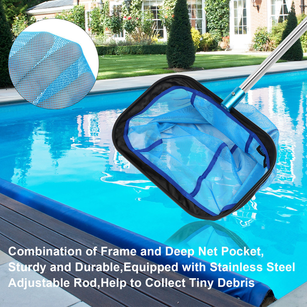 SANLIKE Pool Skimmer Pool Net with 209CM 5 Sections Stainless Steel ...