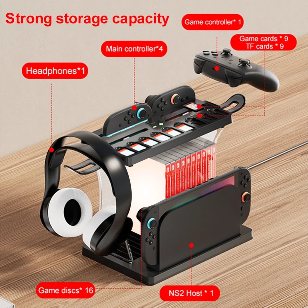 Multifunctional Game Storage Rack for Nintendo Switch 2 Charging Dock ...