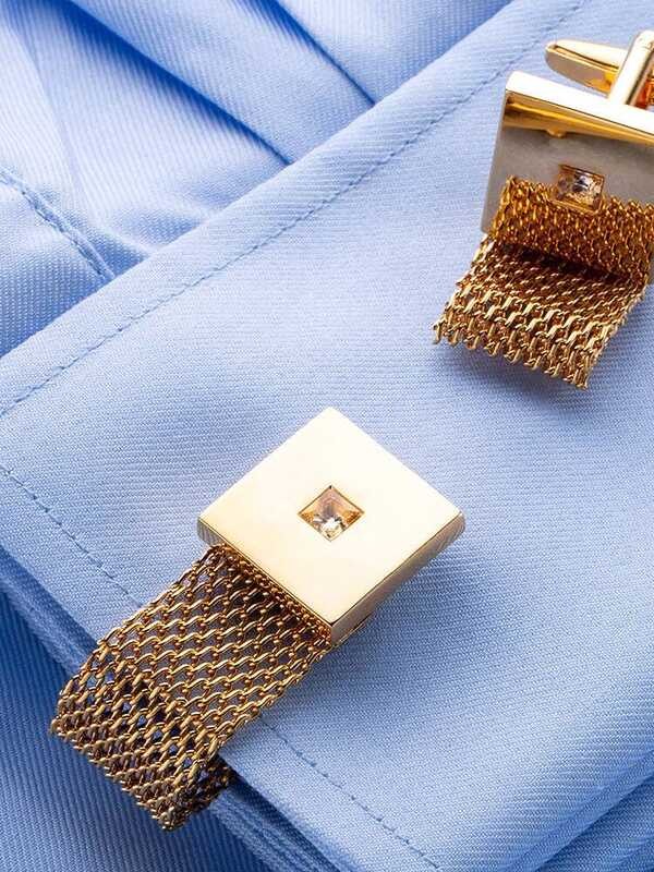 Niche Domineering Keel Chain Golden Cufflinks Men's Formal French Shirt ...