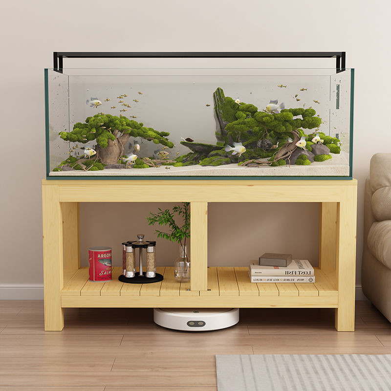 YIXIN Solid Wood Fish Tank Rack Wooden Rack Flower Rack Kitchen Storage ...