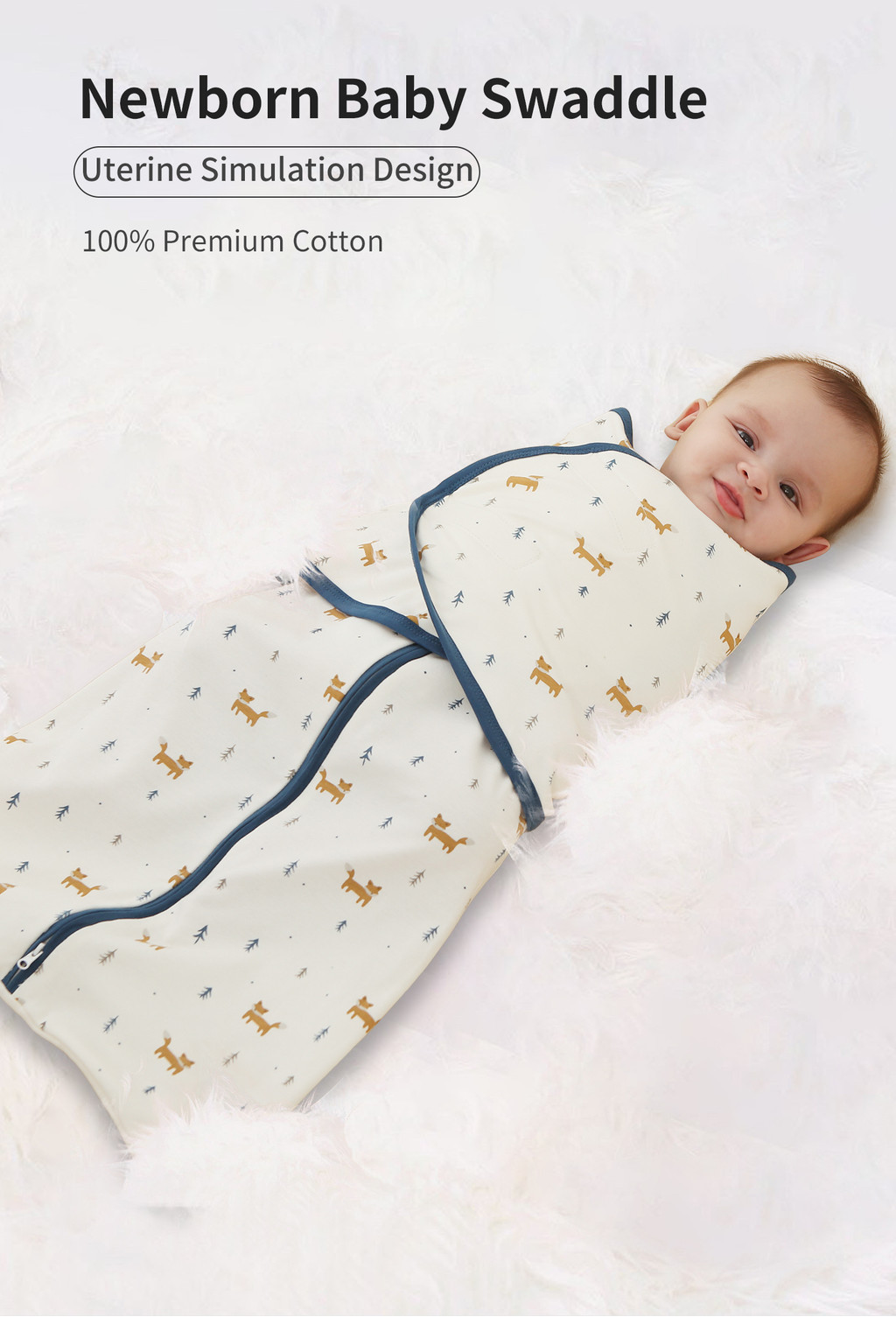 Newborn Baby Swaddle Blanket 2in1 Sleep Sack & Swaddle for Comfort