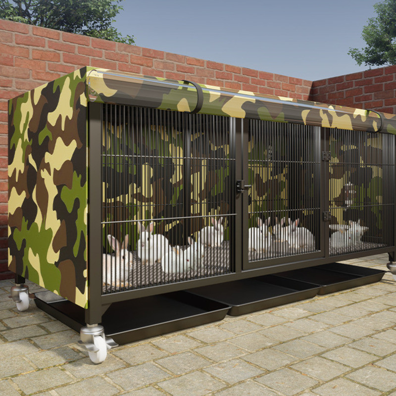 Square Tube Thickened Rabbit Cage for Home Use, Large Indoor Cage with ...