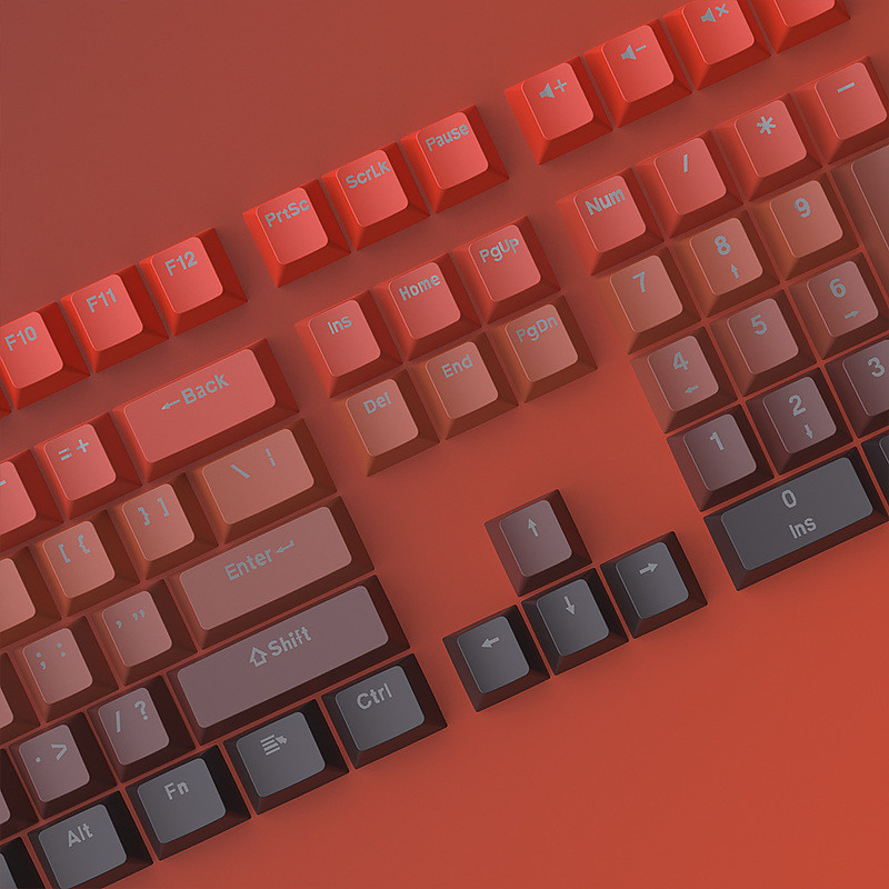 Red Black Gradient Front Carving Through Light Keycap Stabilizer 6.25u ...