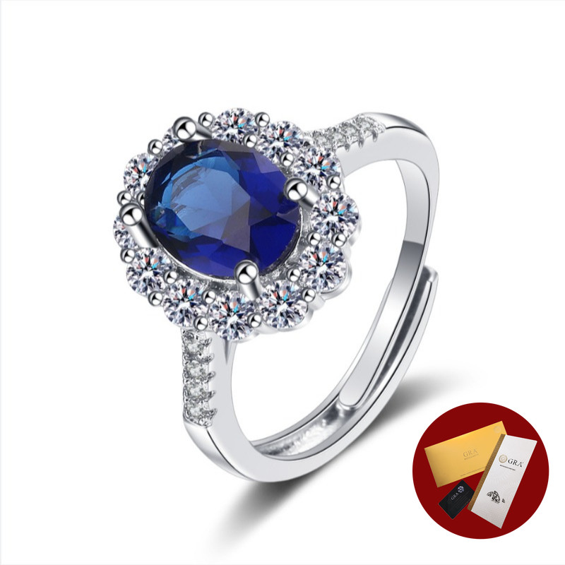 (With Gra Certificate) New Ocean Heart Sapphire Ring Elegant Colored ...