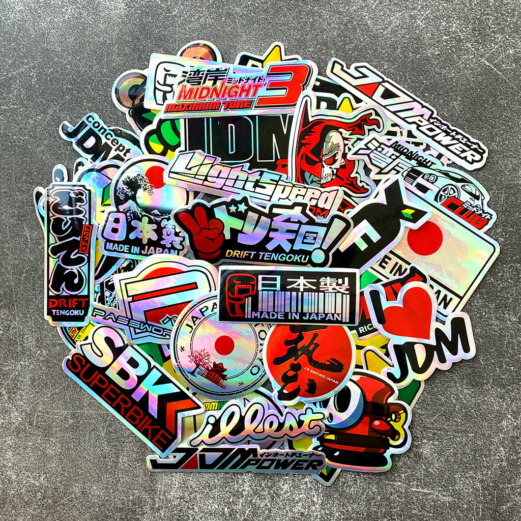 40 Pcs JDM Sticker Emblems Motorcycle Car Skateboard Japanese Styling ...