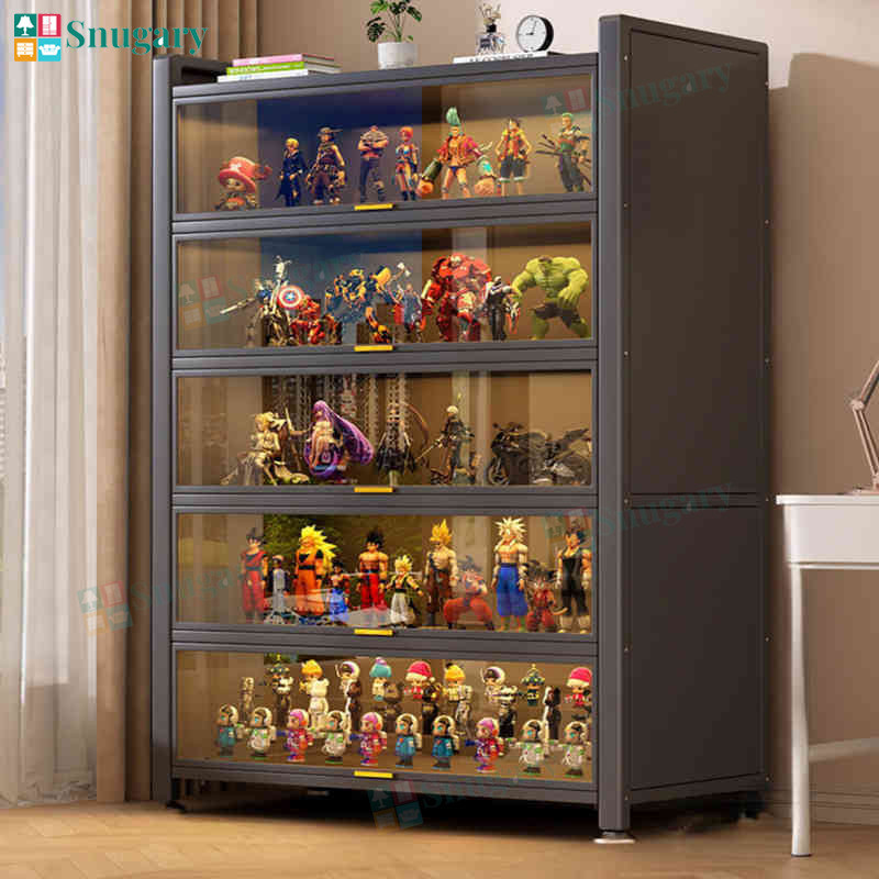 Figurines Display Cabinet Model Toys Transparent Display Cabinet Blind ...