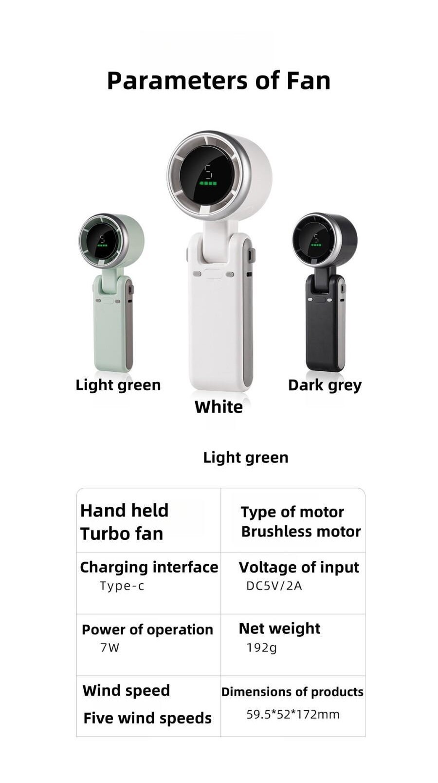 SG Local - Spoetry 3 IN 1 Turbo Fan Portable Folding Mini Fan 4000mAh 5 ...