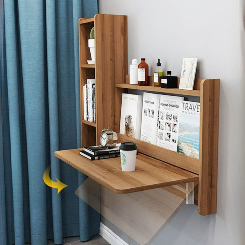 Table Suspension Type Small Table Foldable Solid Wood Wall Table ...