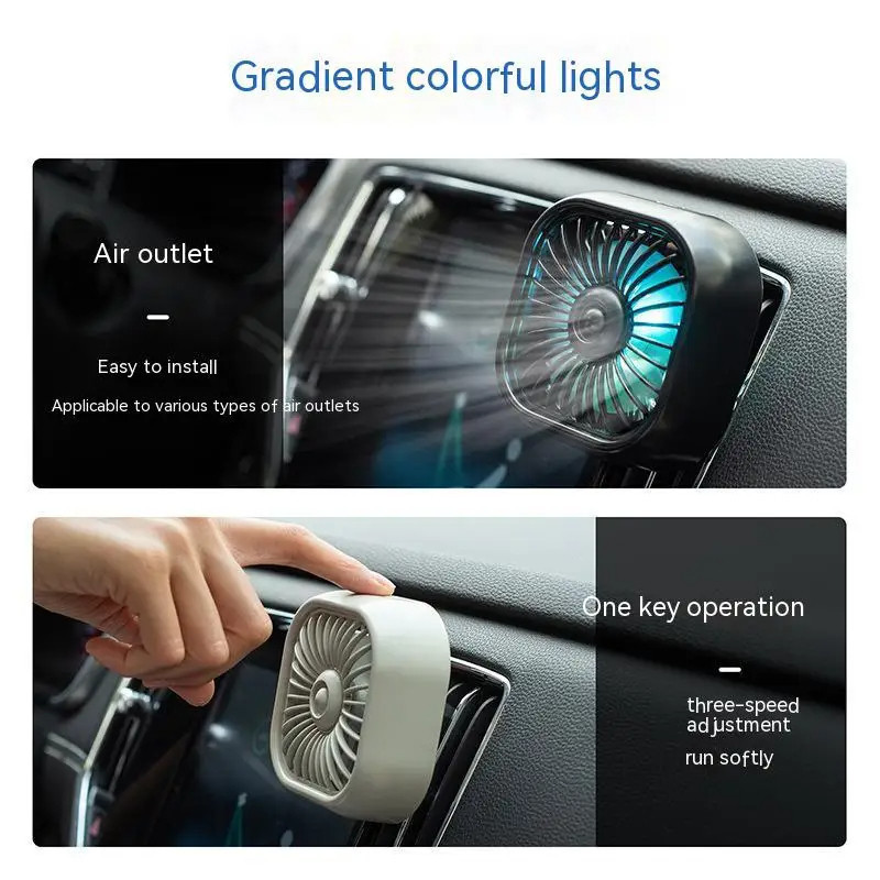 （🔥SG stock🔥）2Pcs Car Fan Clip Car Air Outlet Fan Mini Car Mounted Fan ...