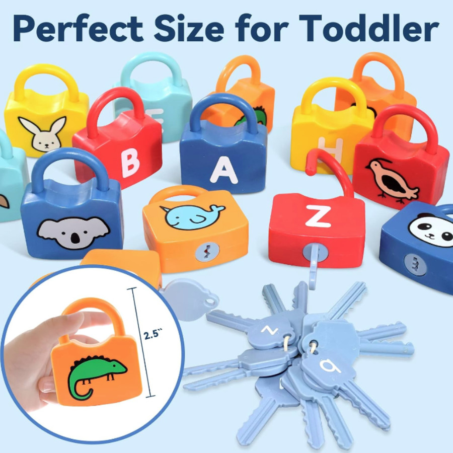 Alphabet Learning Lock Toys | Lock & Key Identifying Games for Toddlers ...