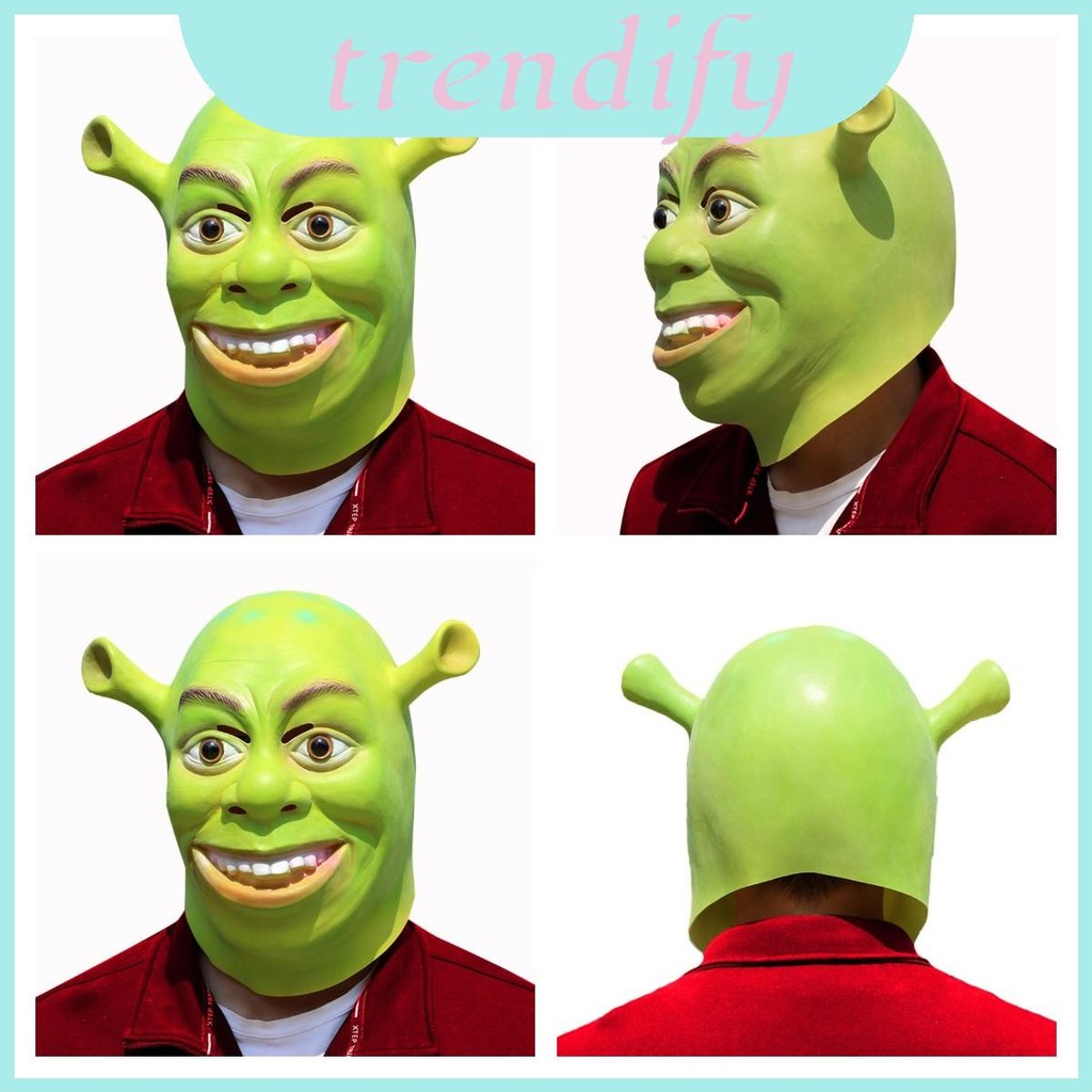 Shrek Mask Costume Accessory- Elastic Design Fits All Head Shapes For ...